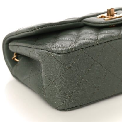Chanel Caviar Quilted Mini Rectangular Flap Green 8 of 9