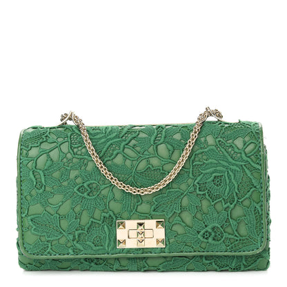 Valentino Garavani Nappa Lace Girello Flap Green 1 of 9