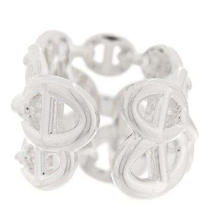 Hermes Sterling Silver GM Chaine d'ncre Enchainee Band Ring 49 4.75 3 of 6