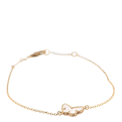 Van Cleef & Arpels 18K Yellow Gold Mother of Pearl Sweet Alhambra Butterfly Bracelet 1 of 7