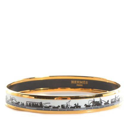 Hermes Enamel Printed Carriage Narrow Bracelet 70 1 of 6