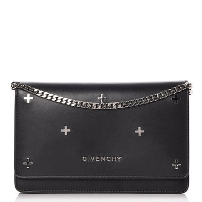 Givenchy Calfskin Cross Embellished Pandora Chain Wallet Black 1 of 8