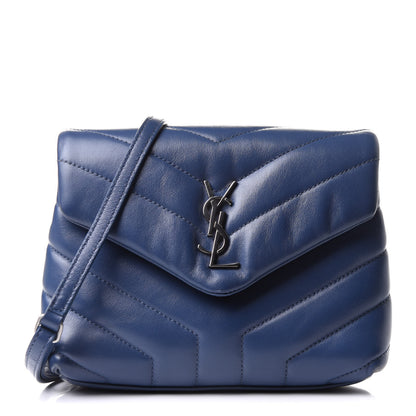 Saint Laurent Calfskin Y Quilted Monogram Toy Loulou Chain Satchel Denim 1 of 10