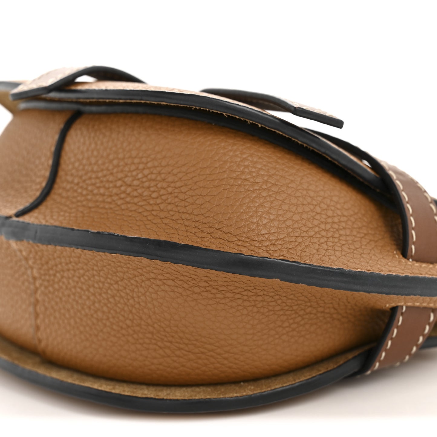 Grained Calfskin Mini Gate Crossbody Bag Caramel Pecan