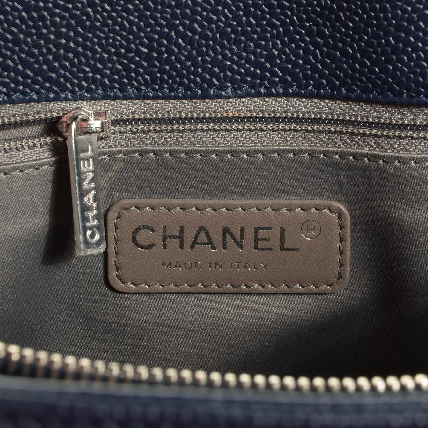 Caviar Large Grand Shopping Tote GST Navy Blue