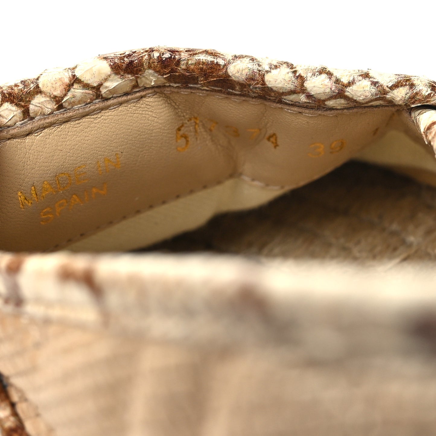 Straw Elaphe Matelasse GG Marmont Espadrilles 39 Natural Cream Brown