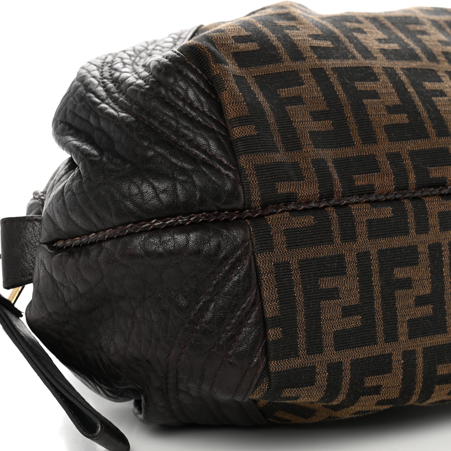 Fendi Zucca Nappa Nuvolata Vitello Tortuga Spy Bowler Tobacco Moro 9 of 10