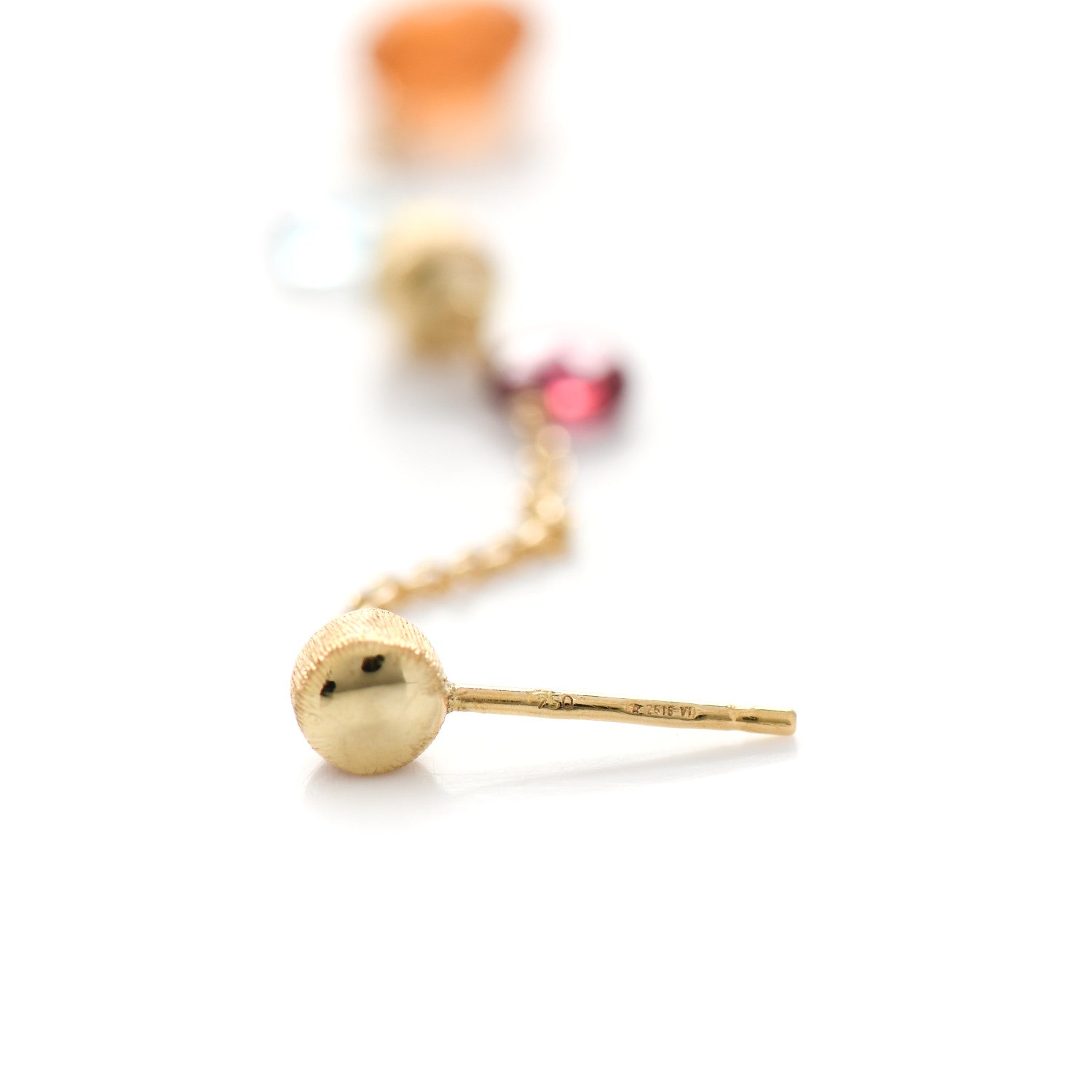 Marco Bicego 18K Yellow Gold Multi Gemstone Paradise Long Drop Earrings 5 of 5