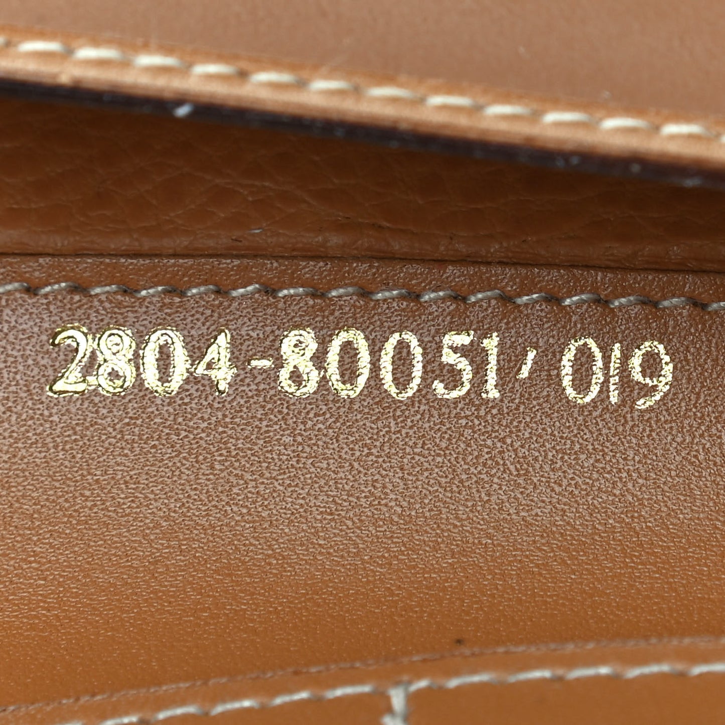 Coated Canvas Striped Wallet Ecru Camel