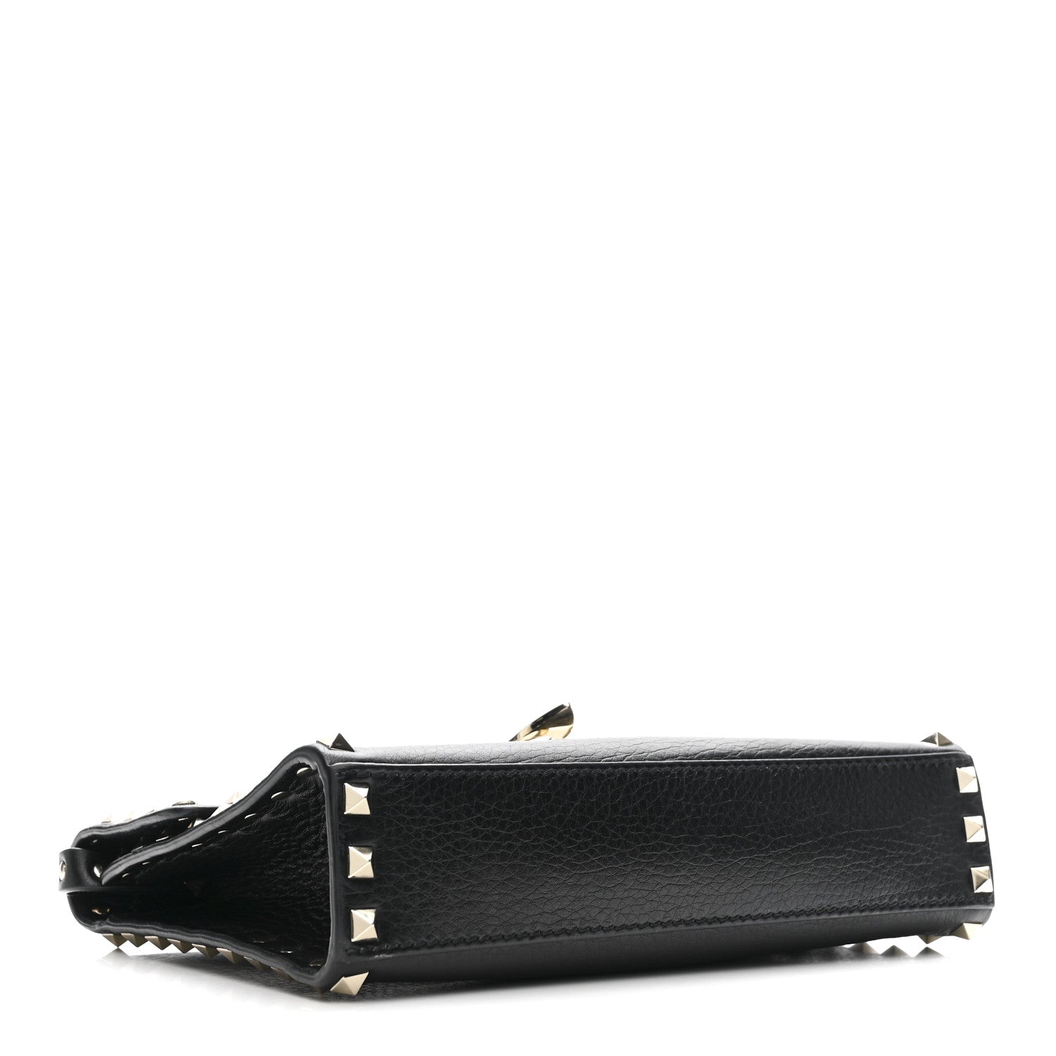Valentino Garavani Pebbled Calfskin Medium Rockstud Flip Lock Crossbody Bag Black 4 of 12