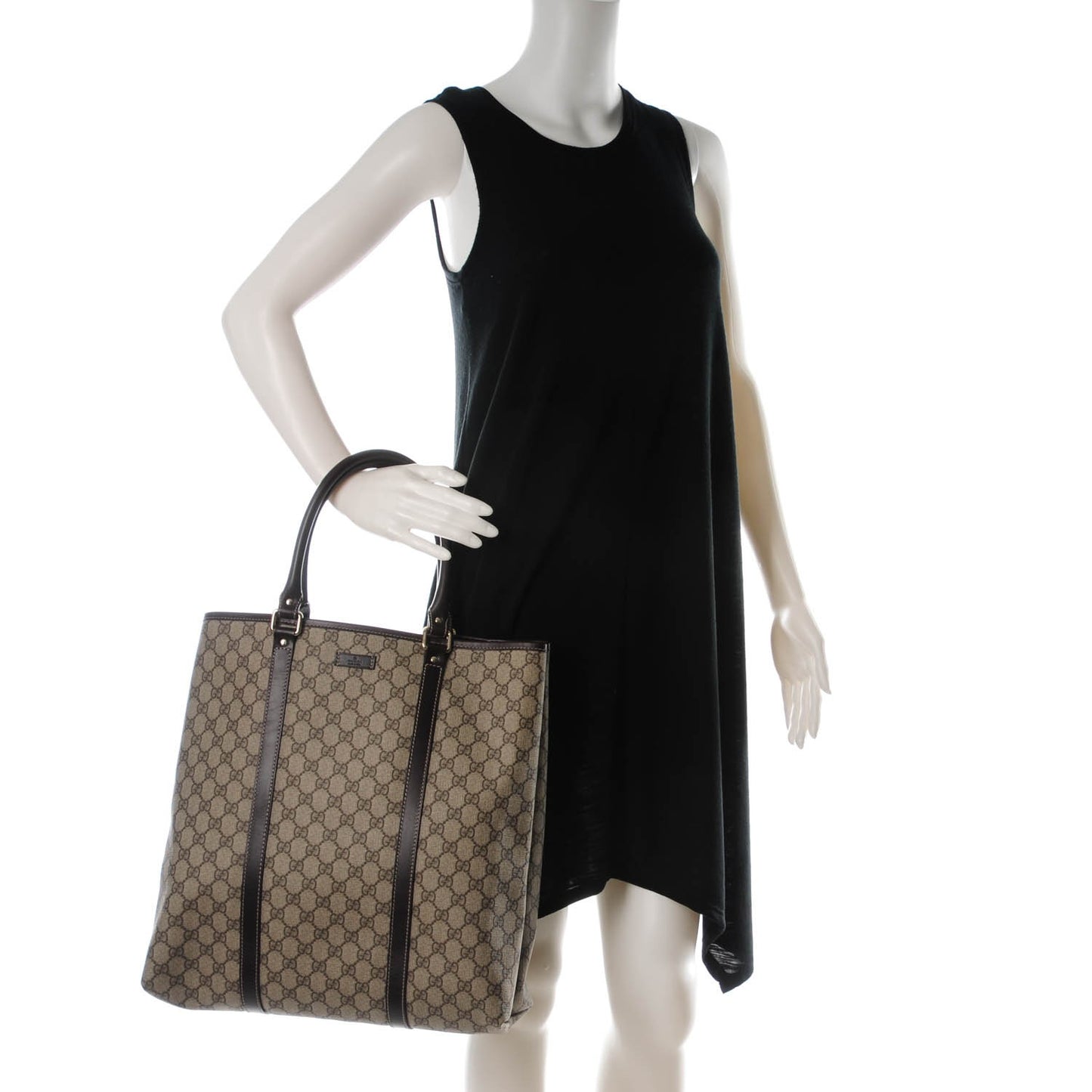 GG Plus Monogram Joy Vertical Tote Dark Brown
