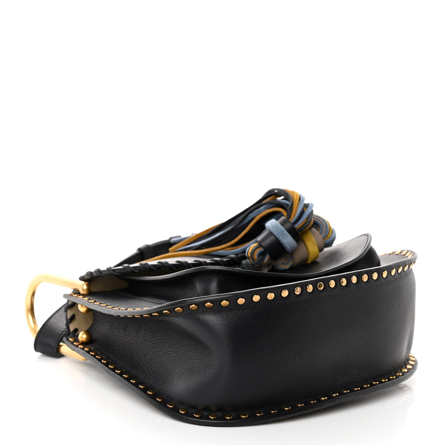 Chloe Suede Calfskin Braided Mini Hudson Shoulder Bag Black 4 of 9