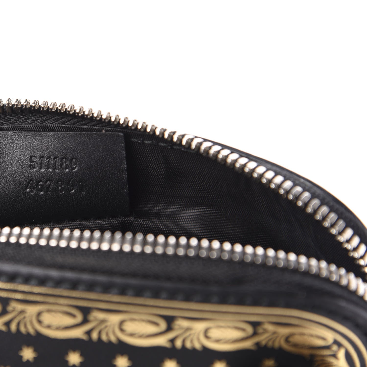 Gucci X SEGA Calfskin GUCCY Stars Mini Dome Shoulder Bag Black Gold 7 of 10