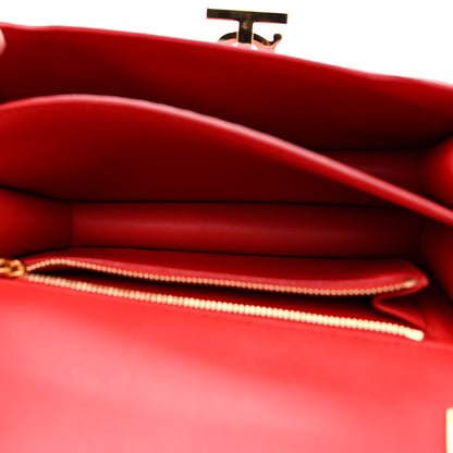 Burberry Grainy Calfskin Monogram Embossed Small TB Chain Bag Bright Red 6 of 10
