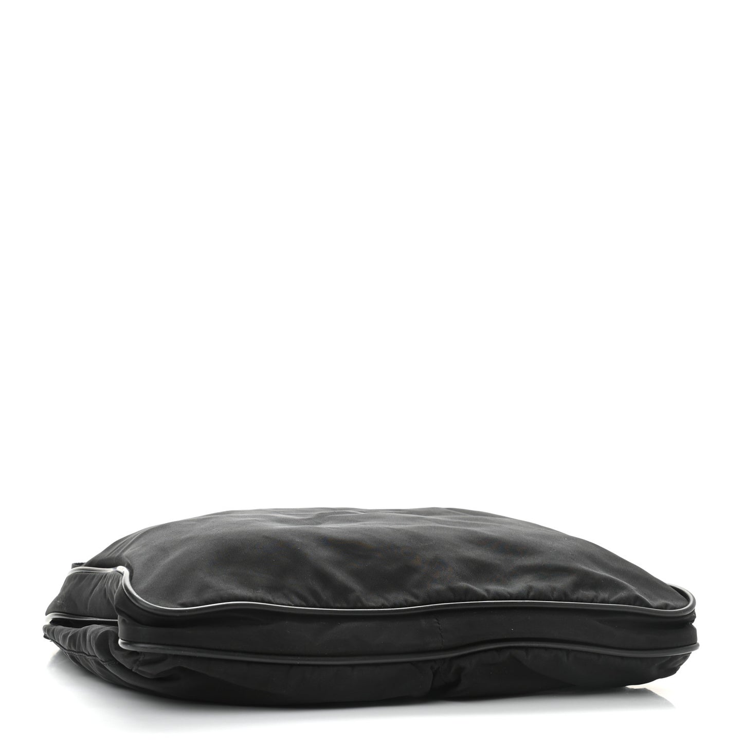 Nylon Flat Messenger Bag Black