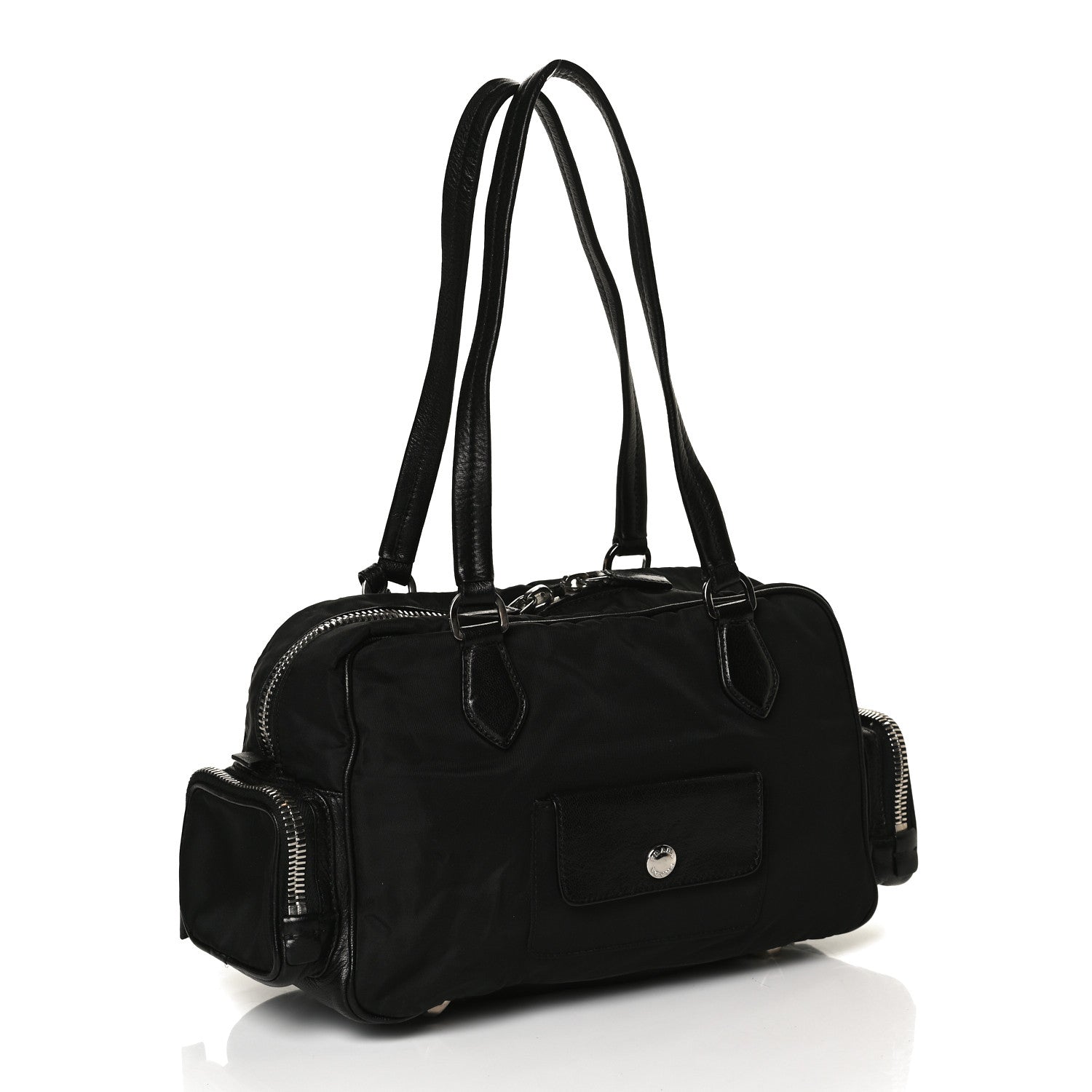 Prada Tessuto Nylon Shoulder Bag Black 2 of 10