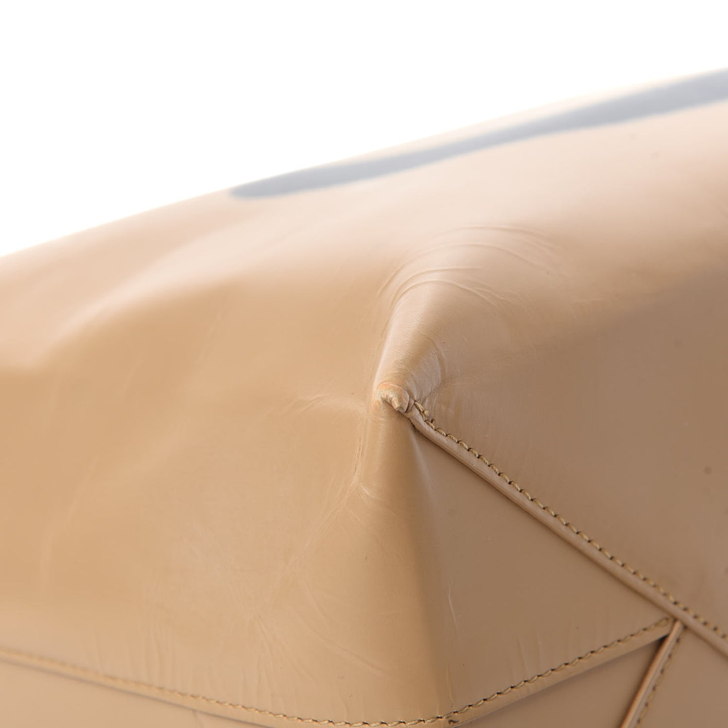 Calfskin Printed Happy Sad Medium Market Shopper Tote Light Brown