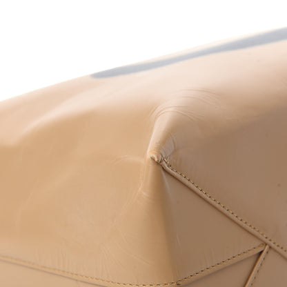 Balenciaga Calfskin Printed Happy Sad Medium Market Shopper Tote Light Brown 8 of 15