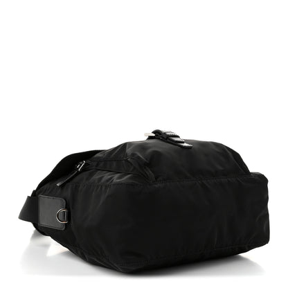 Prada Nylon Vela Saffiano Single Buckle Messenger Shoulder Bag Black 4 of 10