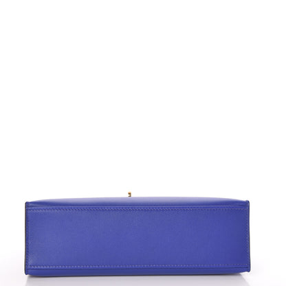 Hermes Swift Kelly Pochette Clutch Bleu Electrique 25 of 26
