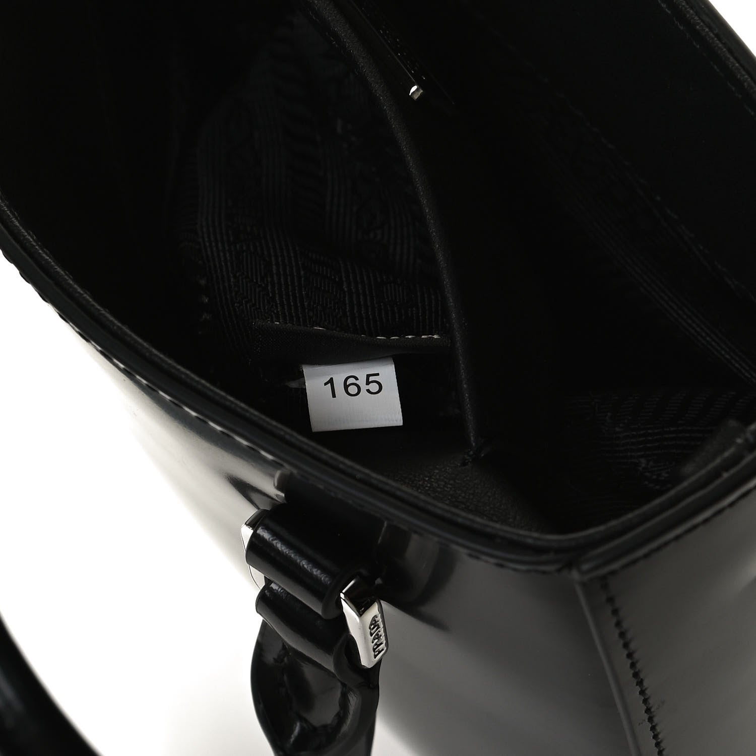 Prada Spazzolato Triangle Small Double Handle Crossbody Tote Black 7 of 12