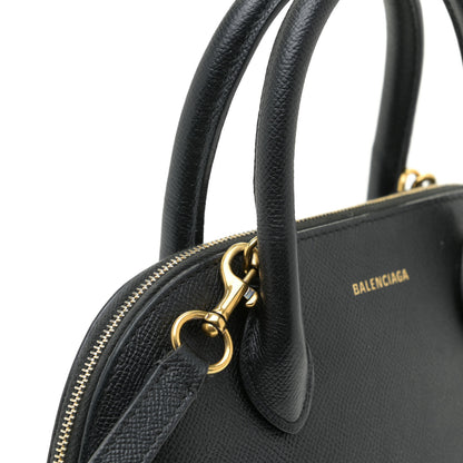 Balenciaga Signature Grained Calfskin Logo S Ville Top Handle Bag Black 11 of 14