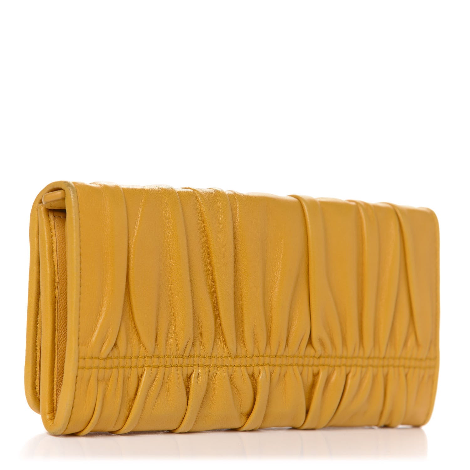 Prada Nappa Gaufre Continental Wallet Ginestra 3 of 16