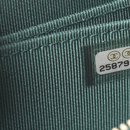 Chanel Metallic Caviar Quilted Zip Coin Purse Green 7 of 8