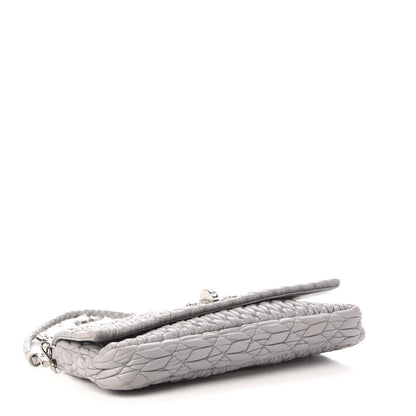 Miu Miu Nappa Matelasse Crystal Flap Clutch Grey 4 of 11