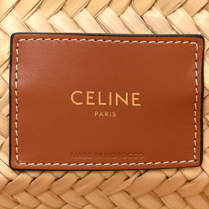 Celine Raffia Calfskin Triomphe Teen Panier Tan 6 of 9