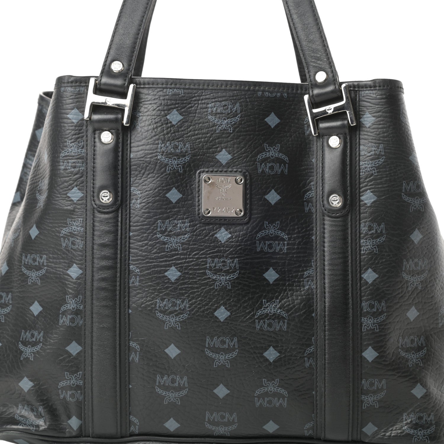 MCM Visetos Shopping Tote Black 8 of 16