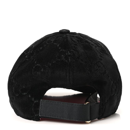 Gucci Velvet GG Monogram Baseball Hat S Black 5 of 10