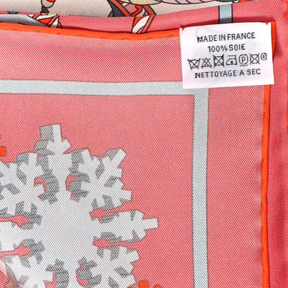 Hermes Silk Le Sacre Des Saisons Scarf 90 Vieux Rose Gris Bleute Orange 3 of 5
