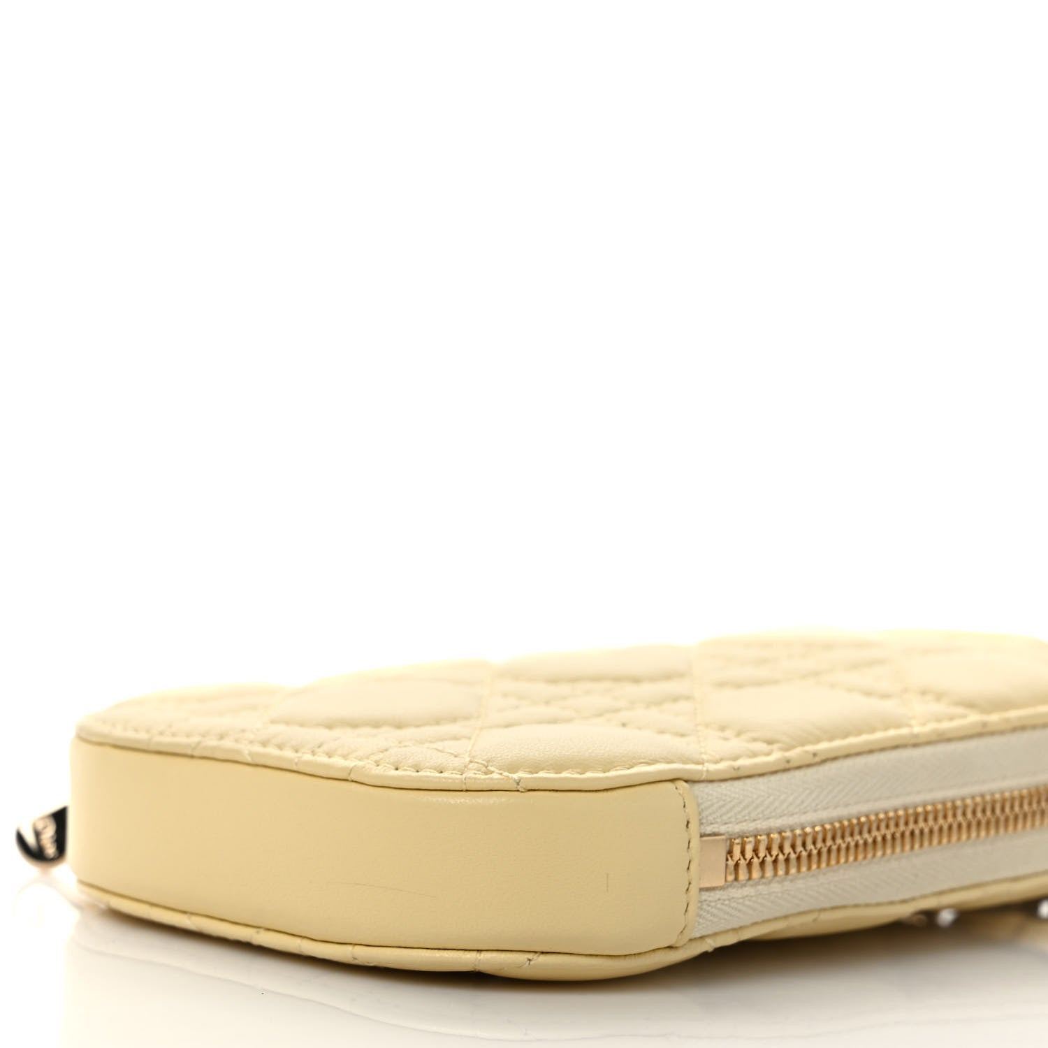 Christian Dior Lambskin Cannage Lady Dior Phone Holder Light Yellow 7 of 8