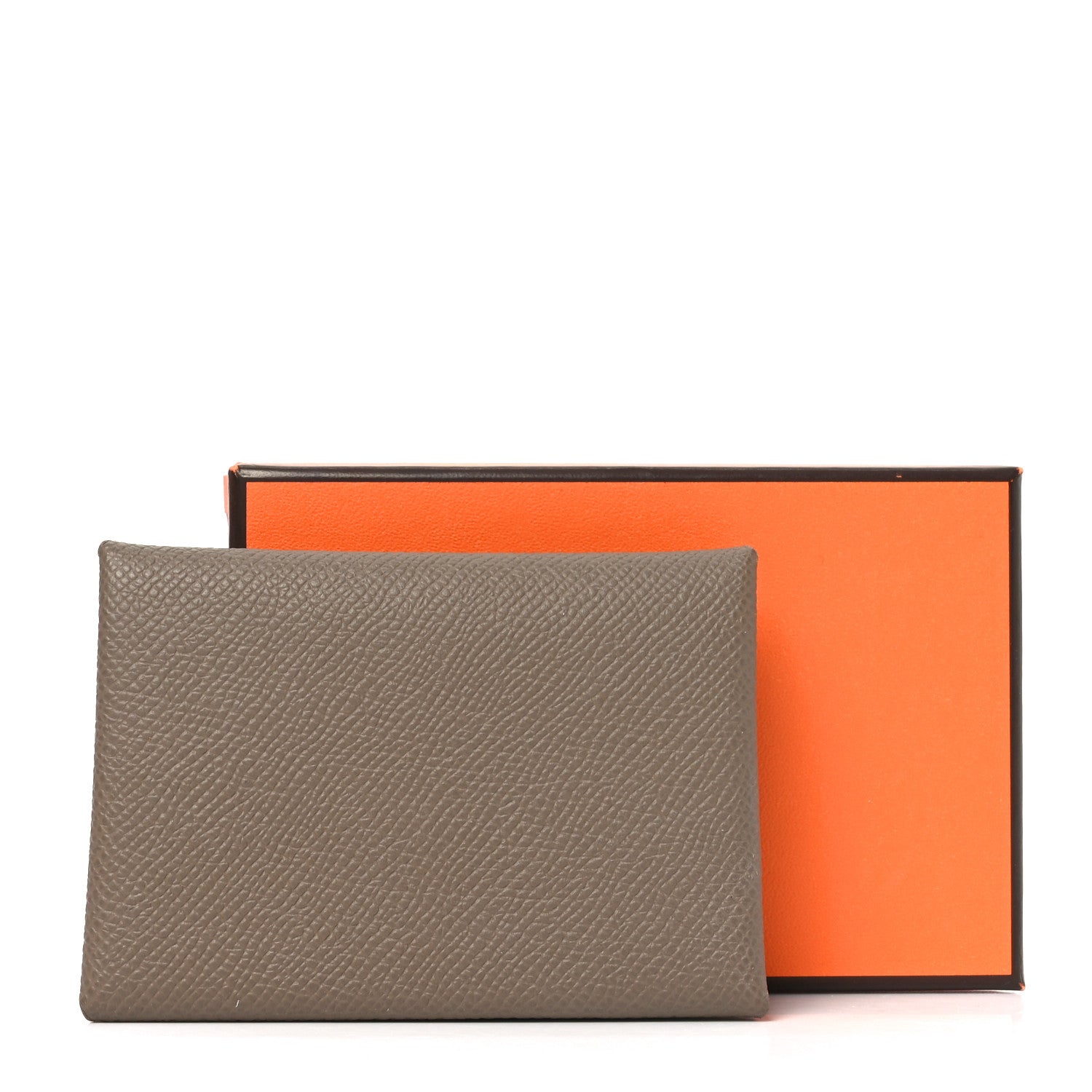 Hermes Epsom Calvi Duo Card Case Etoupe 7 of 7