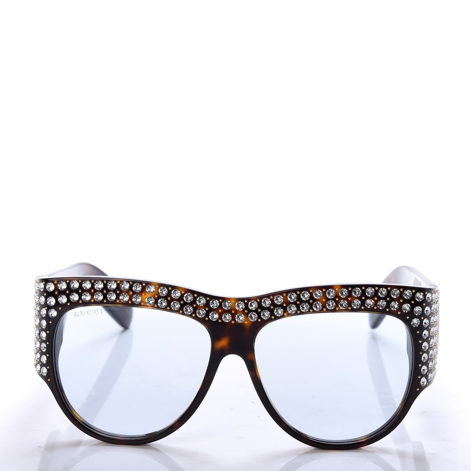 Gucci Acetate Crystal Oversize Hollywood Forever Sunglasses GG0144S Tortoiseshell 2 of 8