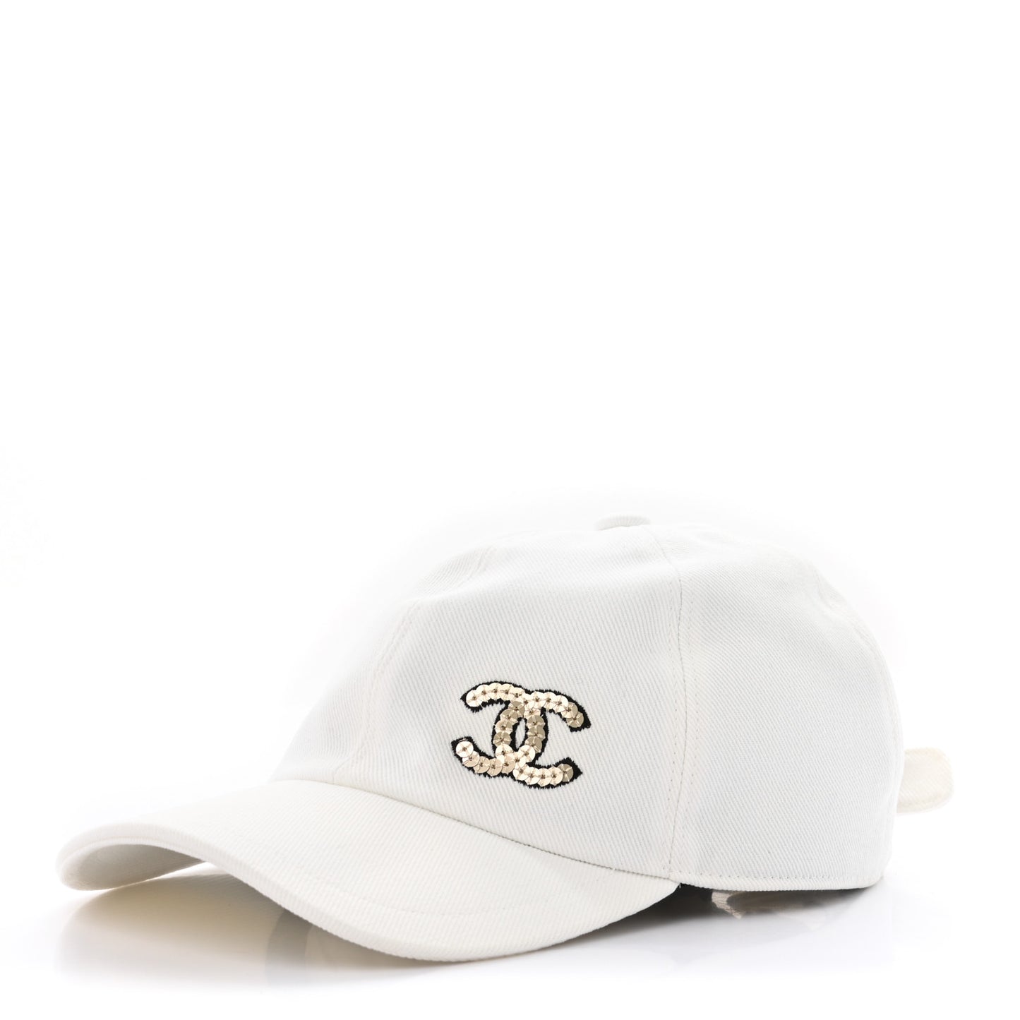 Cotton Sequin CC Cap Hat Ivory