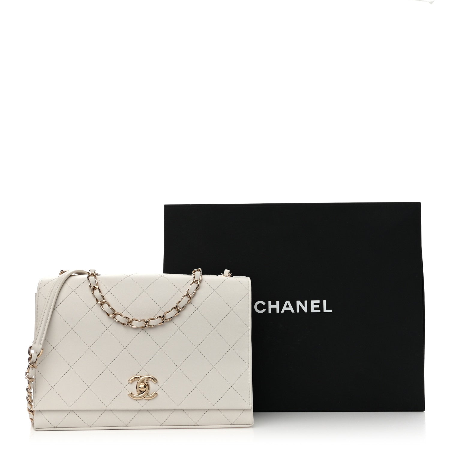 Chanel Calfskin Stitched Large Flap White 12 of 12