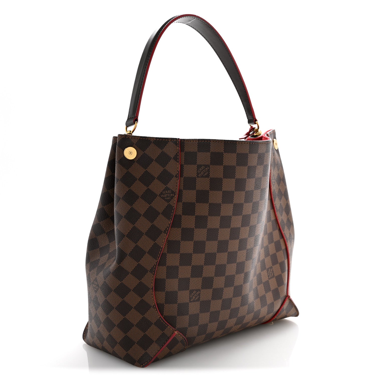 Louis Vuitton Damier Ebene Caissa Hobo Cherry 2 of 13