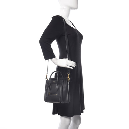 Celine Smooth Calfskin Nano Luggage Black 2 of 9