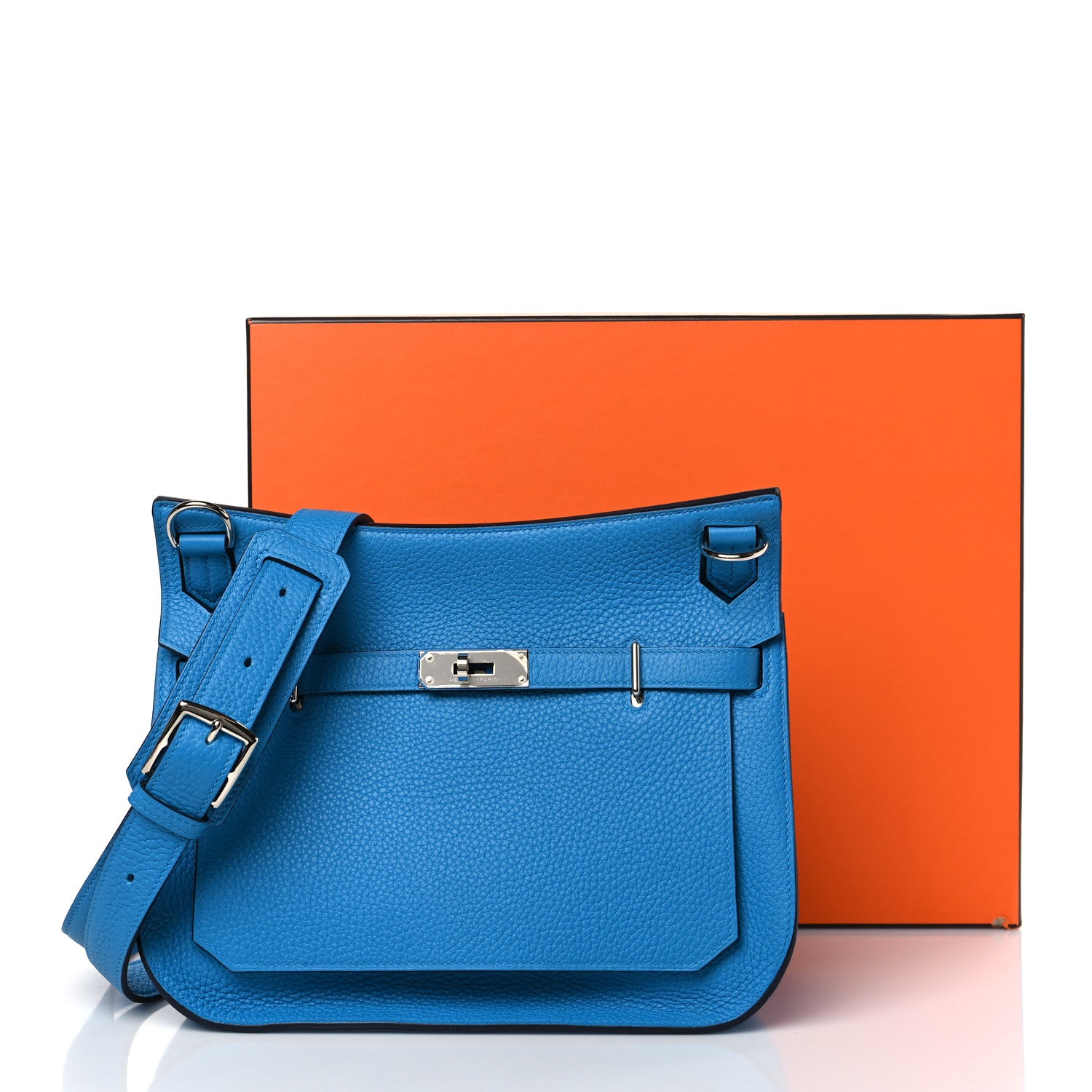 Hermes Taurillon Clemence Jypsiere 28 Bleu Frida 3 of 10