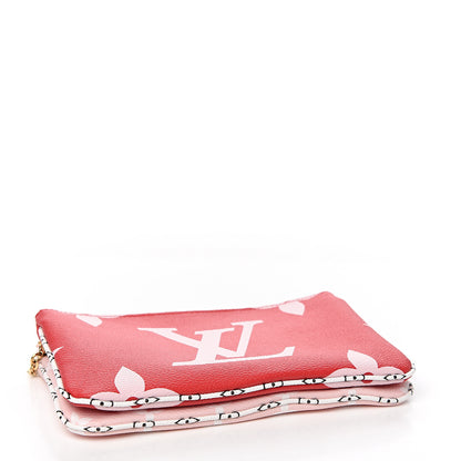 Louis Vuitton Monogram Giant Double Zip Pochette Rouge 3 of 9
