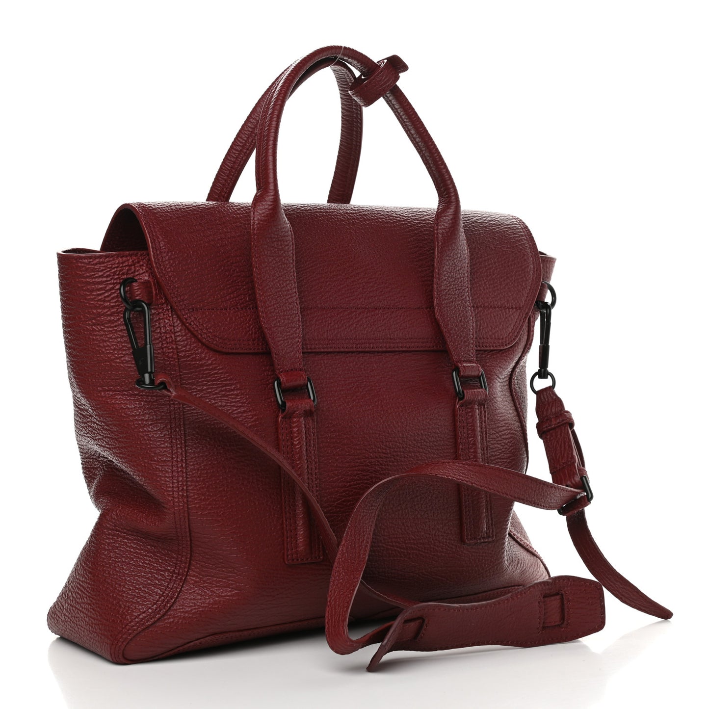 Textured Calfskin Large Pashli Satchel Oxblood