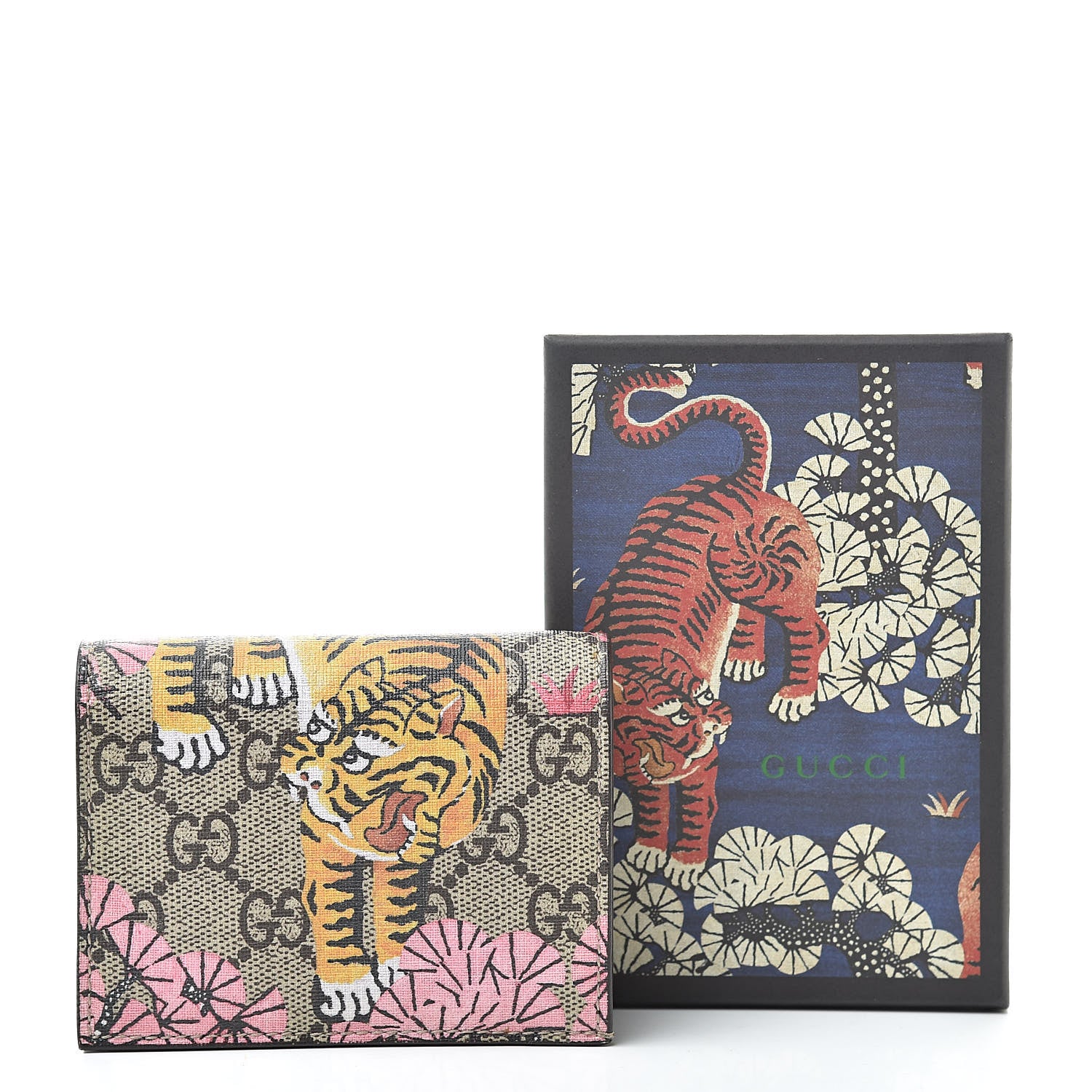 Gucci GG Supreme Monogram Bengal Card Case Beige Pink 8 of 8