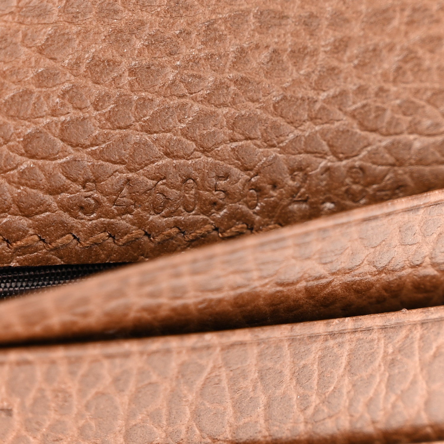 Gucci Monogram Dollar Calfskin Zip Around French Wallet Beige Ebony Tabacco 7 of 9