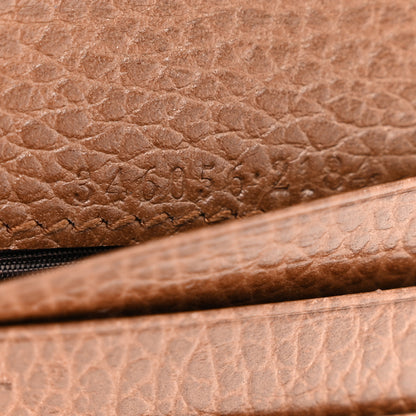Gucci Monogram Dollar Calfskin Zip Around French Wallet Beige Ebony Tabacco 7 of 9