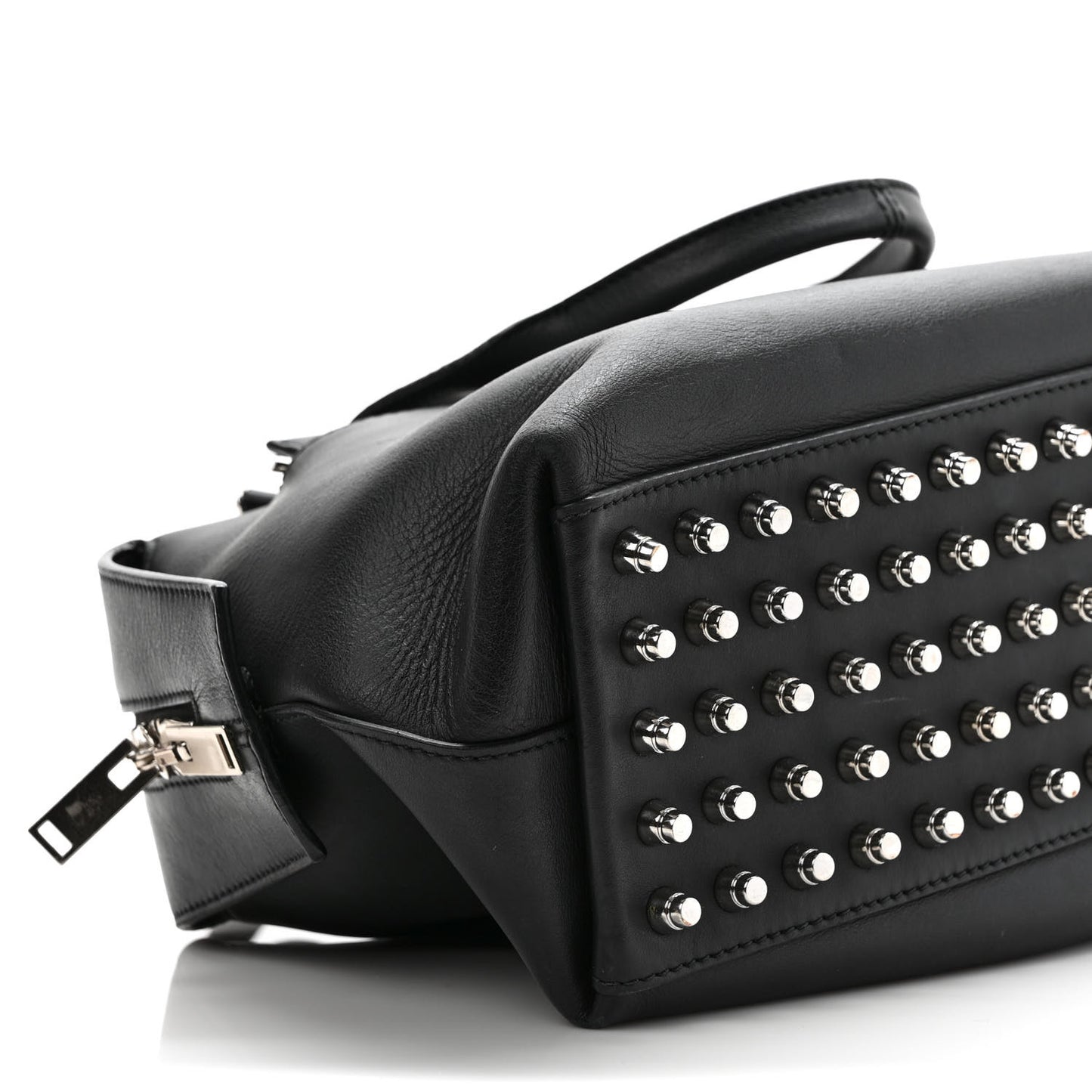 Calfskin Small Rogue Satchel Black Silver Hardware