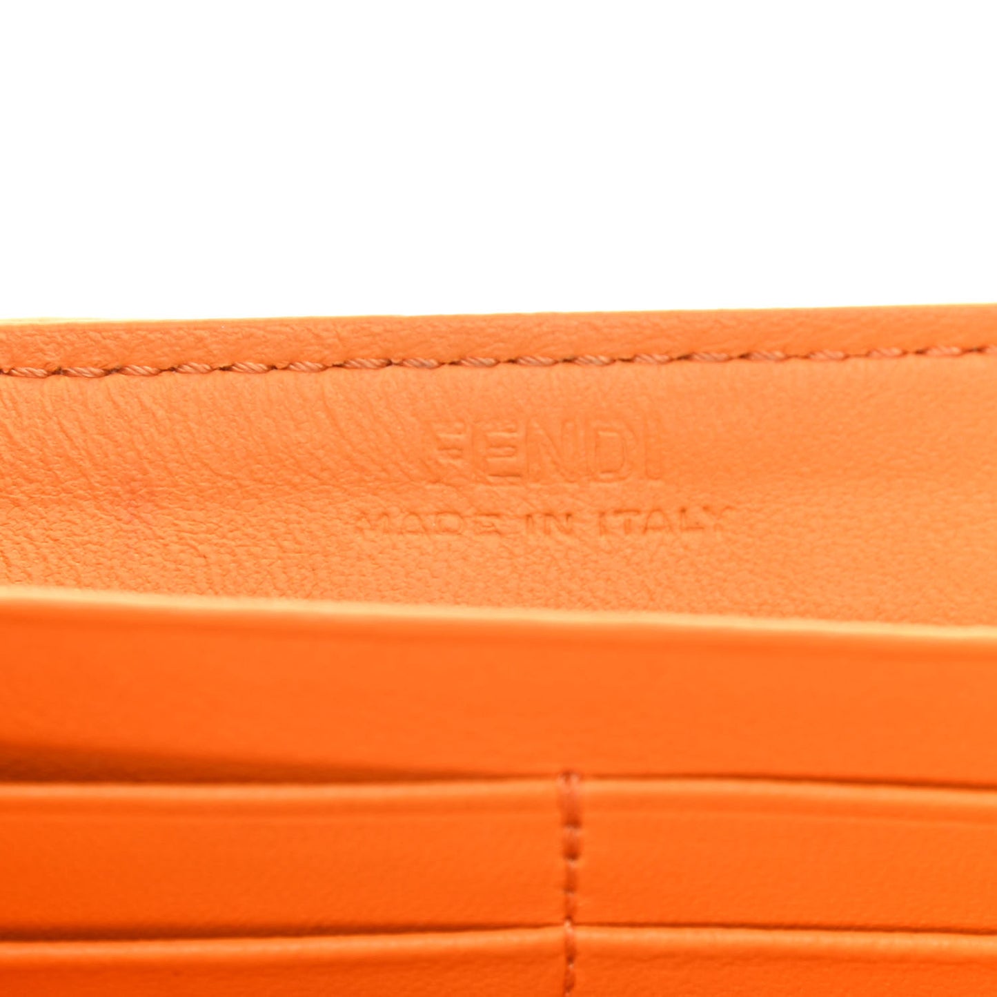 Nappa Matisse FF Embossed Continental Wallet On Chain Clementine