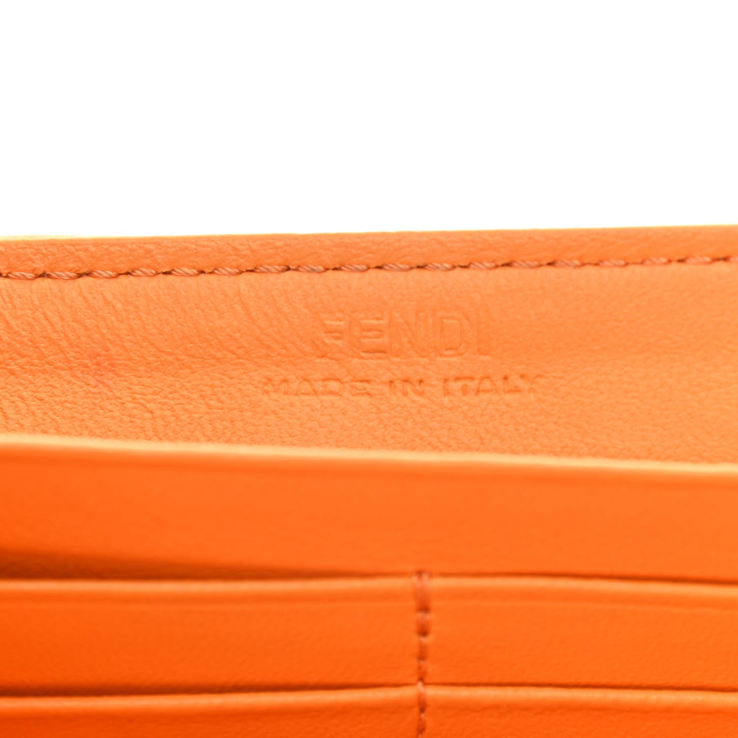 Fendi Nappa Matisse FF Embossed Continental Wallet On Chain Clementine 6 of 15
