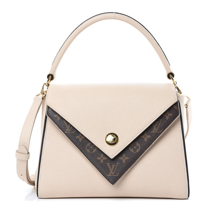 Louis Vuitton Grained Calfskin Monogram Double V Creme 1 of 8